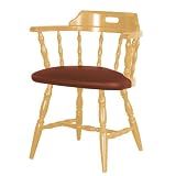 Old Dominion 208US-N Natural Finish Captain's Chair w/Upholstered Seat