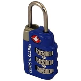 Lewis N. Clark TSA 3 Dial Combination Lock, Blue