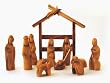 Olive Wood Modern Nativity Set with Stable- Miniature