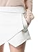 PERSUN Women's Asymetric Hem Tulip Shorts Mini Skirt Shorts White/Black