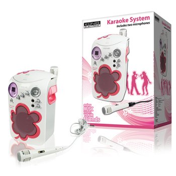K&ouml;nig HAV-KCD12 Karaoke Set mit CD-Player pink