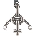 Occult Ritual Symbol Silver Tone Pewter Pendant Necklace