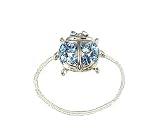 Toe Ring - T21 - Crystal Illusion - Ladybug ~ Lt. Sapphire (Blue)