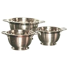 Gourmet Chef Professional 8-Quart Heavy Duty Stainless Steel German Colander with Wire Handles