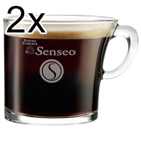 Senseo Good Morning Glass Cup, 340 ml, Pack of 2