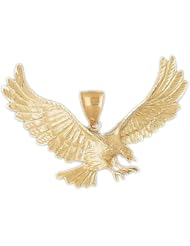 Dazzlers Solid 14k Gold Flying Eagle Charm Pendant Available in three colors from jewelsberry (weights: 17.2 grams only)
