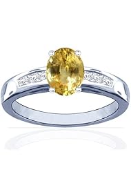 18K White Gold Oval Cut Yellow Sapphire Setting