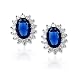 Bling Jewelry Kate Middleton Style Jewelry Sterling Silver CZ Simulated Royal Sapphire Color Earrings