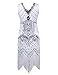 PrettyGuide Women's 1920s V Neck Beaded Sequin Art Deco Gatsby Inspired Flapper Dress