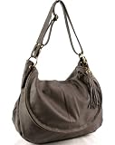 Sac besace en Cuir couleur gris taupe mod&egrave;le Kristina