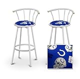 2 Indianapolis Colts NFL Football Themed Specialty / Custom White Barstools ....