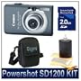 Canon Powershot SD1200 Dark Gray Digital Camera + 2GB Memory Card + Case + Cleaning Kit