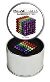 Magnet Balls Rainbow Edition: The Original 216 Pc Magnetic Rare Earth Magnet Puzzle in Collector Tin (5mm)
