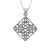 Sterling Silver Celtic Diamond-Shaped Pendant , 18
