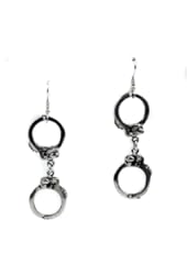 Handcuff Silver Gothic Earrings