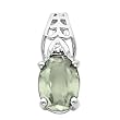 14K White Gold Prasiolite and Diamond Pendant