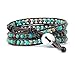 Natural Turquoise-Jasper Leather Beaded Wrap Bracelet