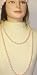 One Strand Light Pink Simulated Pearl Very Long Chain Necklace Shown As Two Strand
