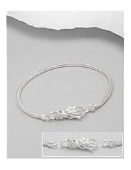 Flower Bracelet In 92.5 Sterling Silver