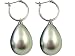 Silver Gray Genuine South Sea Shell Majorca Pearl Earring Drops with 15mm Hoops