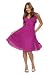 Astrapahl, Bezauberndes Cocktailkleid, mit Ziersteinen und breiten Trägern, Farbe purple