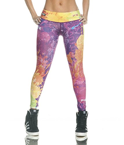 Fiber Colombian Activewear Printed Leggings with Designs Gym Workout Tights 10% Disc