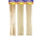 BAZIC Assorted Size Natural Wood Dowel Sticks, Wood (3456-24P)