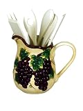 KITCHEN UTENSIL HOLDER GRAPE DECOR CERAMIC