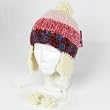 HAND KNIT TROOPER TRAPPER SKI POM POM WINTER HAT Ivory Smal Medium