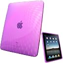 igadgitz Kristall Gel (TPU thermoplastisches Polyurethan) dauerhafte Schutzhülle Etui Case Hülle Tasche Sleeve in Pink Rosa und mit Wellen-Motif für Apple iPad