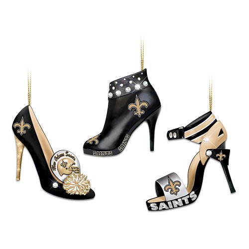 NFL New Orleans Saints Steppin' Out Stiletto Shoe Ornament Collection