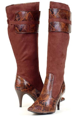 BROWN Designer Fashion Women's Boots Snake Skin
