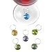 True Fabrications Glass Planets Wine Charms