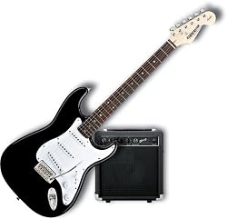 Buy Starcaster by Fender Strat Electric Guitar Starter Pack Black