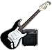 Starcaster by Fender Strat Electric Guitar Starter Pack, Black
