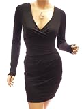 Patty Women Diagonal Pleated Long Sleeved Party Cocktail Mini Dress