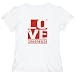 T-Shirt Womens White " LOVE Indonesia " ulo no encontrado Large
