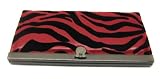 Red Flat Zebra Leather Hinge Clutch Wallet