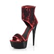 6 Inch Sexy Platform Shoes Lace Dorsay Sandals High Ankle Cuff Black Silver Purple Red