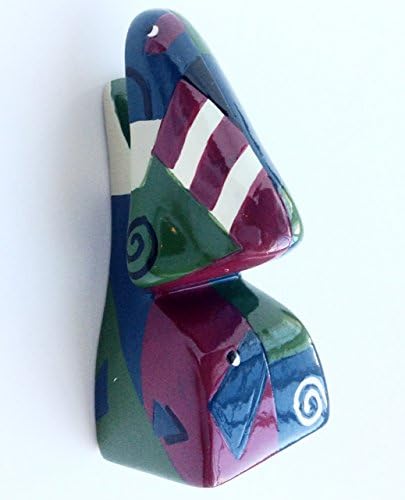 Abstract Picasso Nose Novelty Eyeglasses Holder for Adults & Children - Red Stripes