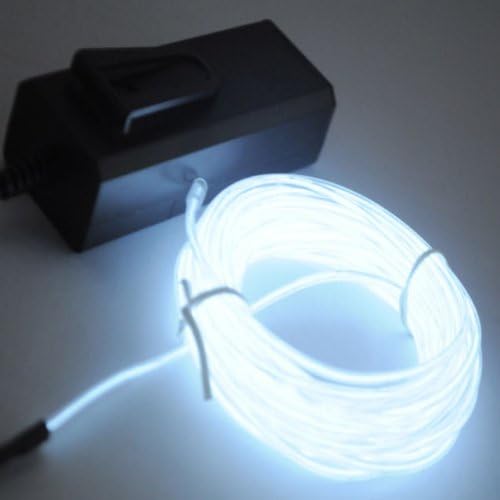 Daditong 5M Light Christmas Rope Landscape Lighting EL Wire Party Car Battery Lights Flexible Strip Light (White)