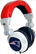 iHip NFH22NEP NFL New England Patriots DJ Style Headphones, Blue/Red/White