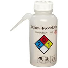 Nalgene LDPE Vented Unitary Wash Bottle, Sodium Hypochlorite Bleach
