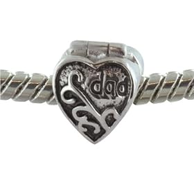Pugster Heart Dad Snap European Bead by 