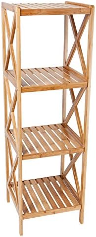 Badasa 4-Tier Bath Bamboo Tower Shelf