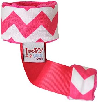Loopy Gear Baby Rattle and Toy Holder ~ Choose Pattern (Pink Chevron)