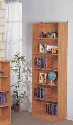 6-Shelves Bookcase - Contemporary Maple Finish 6-Shelves Bookcase - Contemporary Maple Finish
