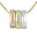 14k Yellow, White, and Rose Gold Diamond "Love Rings" Pendant (1/8 cttw, I-J Color, I2-I3 Clarity)