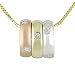 Jewelry : 14k Yellow, White, and Rose Gold Diamond "Love Rings" Pendant (1/8 cttw, I-J Color, I2-I3 Clarity)