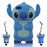 3D Blue Stitch & Lilo ipod touch 5 Soft Silicone Case Cover With 3D Stitch Stylus Pen For itouch 5g 5th Generation